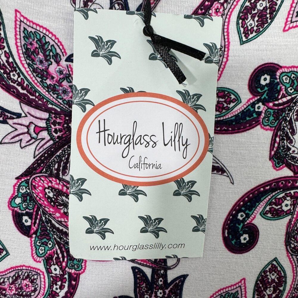 Hourglass Lilly Women’s Size Small Medium White Paisley Print Casual Dress New - Picture 6 of 10